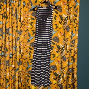 J. Crew Navy and White Striped Maxi Dress